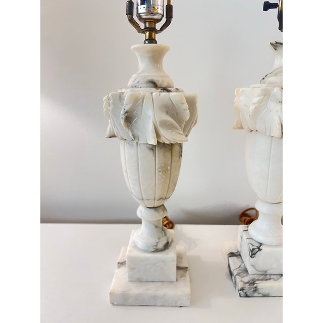 Antique Marble Lamps - a Pair For Sale - Image 4 of 12