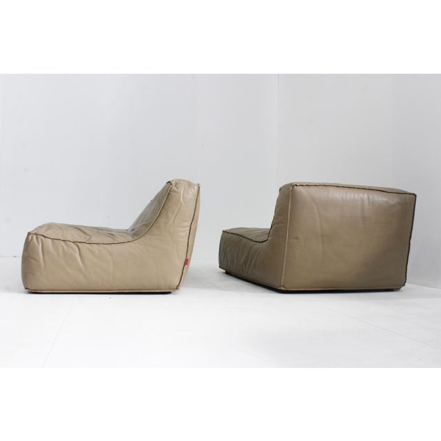 Vintage Modular Green Leather Sofa by Verzelloni, Italy, 1990s, Set of 2 For Sale - Image 4 of 15