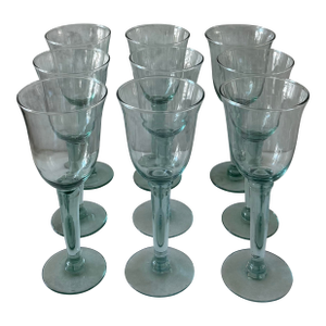 Set of 9 La Mediterranea Green Spanish Goblets