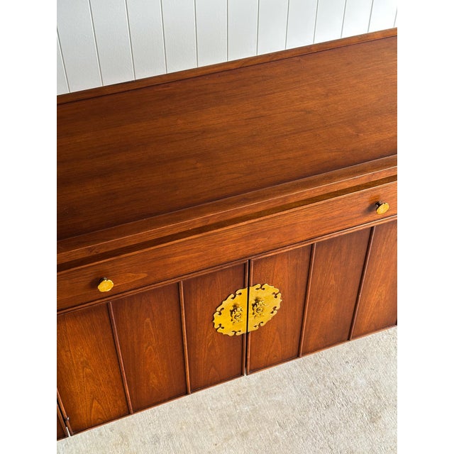 Mid 20th Century Mid-Century Modern Heritage Collection Walnut and Brass Sideboard For Sale - Image 5 of 17