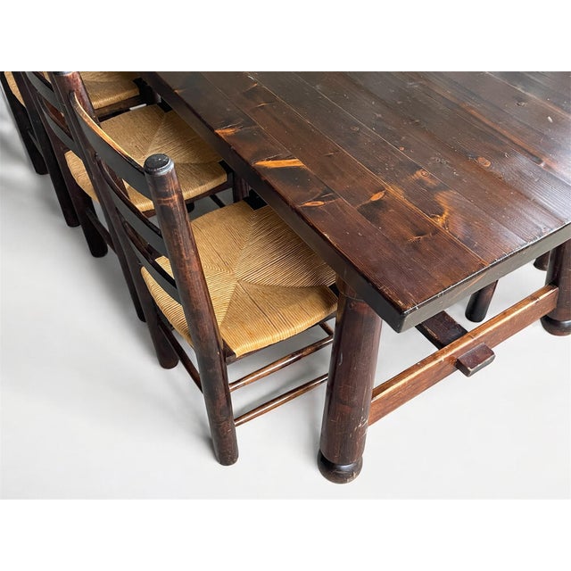 Vintage Brutalist Table and Chairs by Georges Robert, 1960s, Set of 7 For Sale - Image 12 of 18