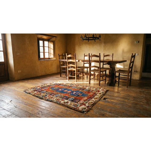 1890s Multicolor Geometric Tribal Antique Antique Turkish Village Yastik Rug 1'10"x 2'6" Handknotted Wool Carpet For Sale - Image 12 of 13