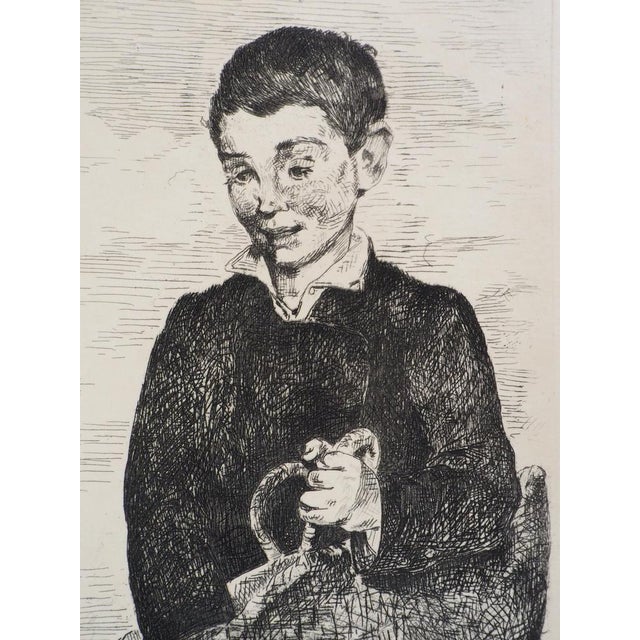 Edouard Manet, The Child with the Dog, Original Etching, 1860 For Sale - Image 3 of 7