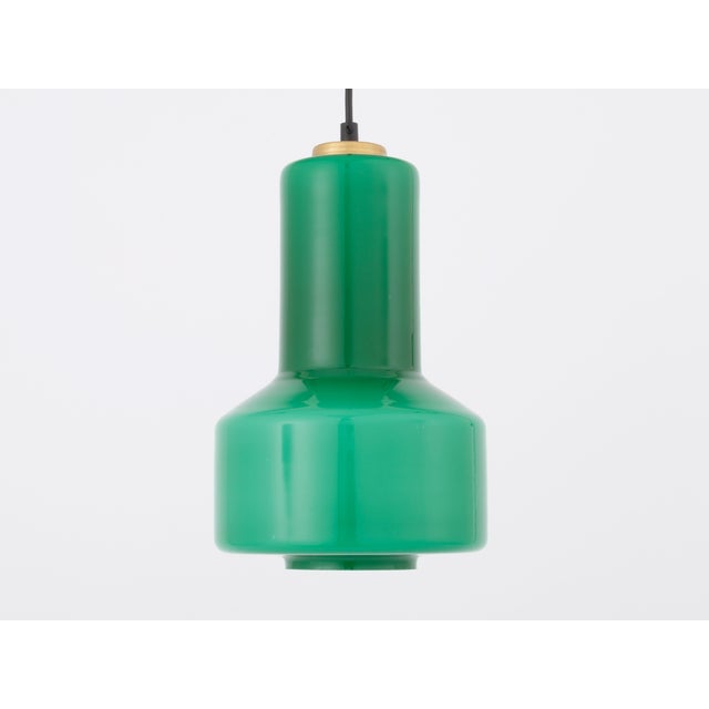 Mid-Century Modern 1960s Mid Century Modern Teal Green Murano Glass Pendant Light For Sale - Image 3 of 9