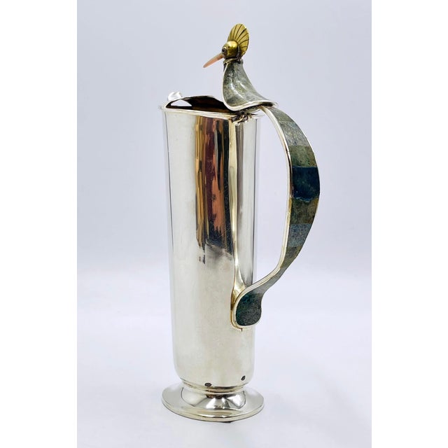 Los Castillo 1960s Los Castillo "Bird of Paradise" Pitcher, Mexican Modern Silversmithing For Sale - Image 4 of 18