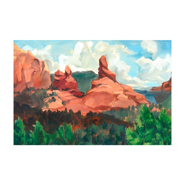 Vivid mid-century landscape of South Coyote Buttes Zion National Park by Bob Custis a New Mexico artist (American, 20th...