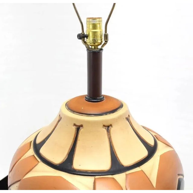 Large Vase Onion Shape Art Pottery Bases Table Lamps - a Pair For Sale - Image 4 of 9