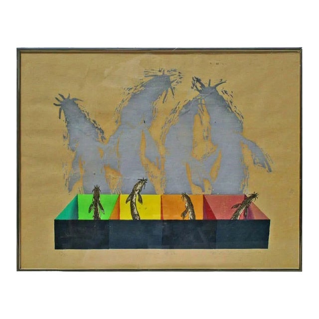 Chinese Silk Screen Lithograph For Sale