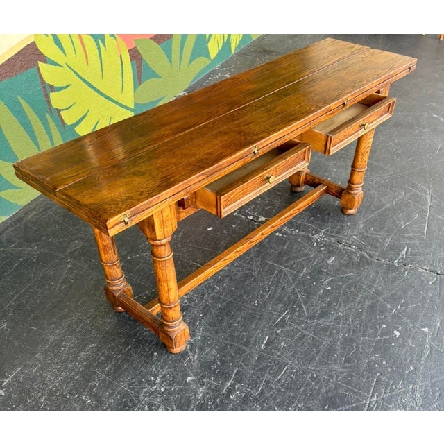 Farmhouse Century Farmhouse Fliptop Console Dining Table For Sale - Image 3 of 16