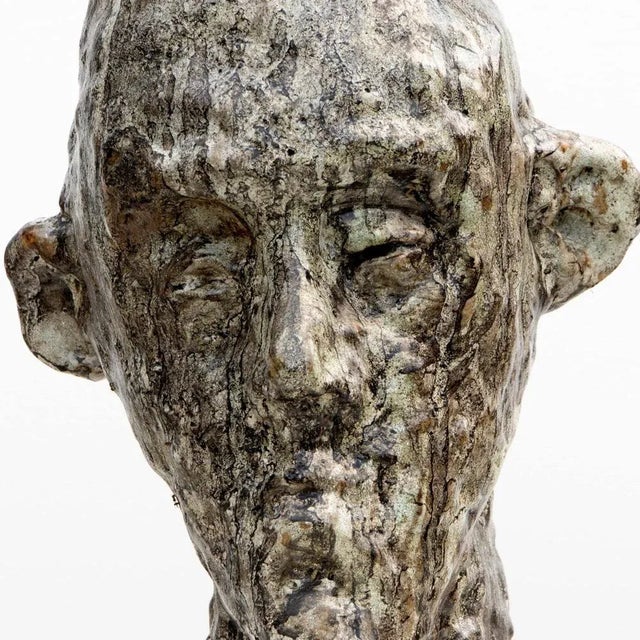 Aldonza, Head, 2019, Nephiline-Manganese Glazed Ceramic For Sale - Image 6 of 15