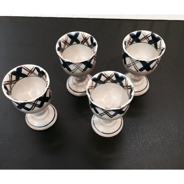 1960s Pottery Stemmed Wine Goblets- Set of 4 For Sale - Image 4 of 8