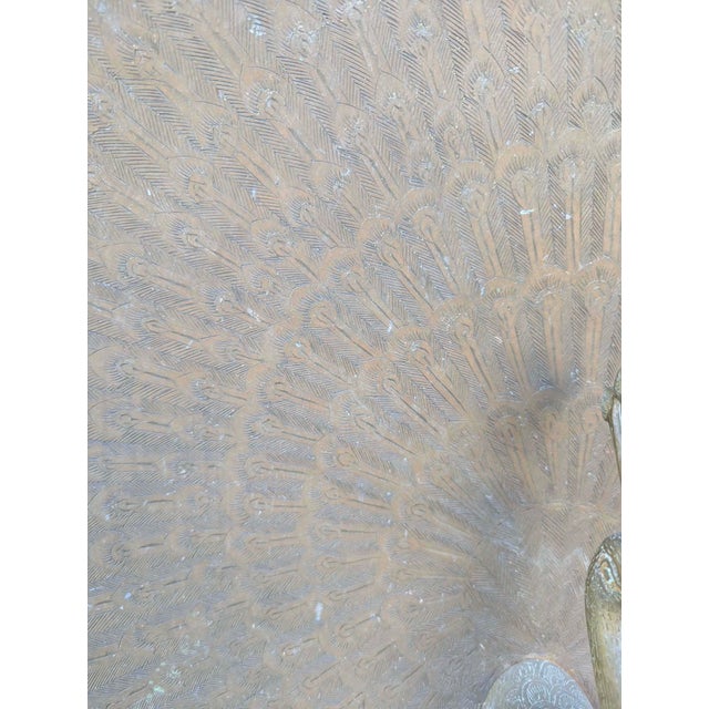 Vintage Brass Peacock Statue Handmade Huge Sculpture For Sale - Image 4 of 6