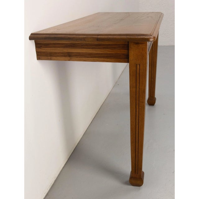 Art Deco French Oak Wall-Mounted Console, 1940s For Sale - Image 4 of 11