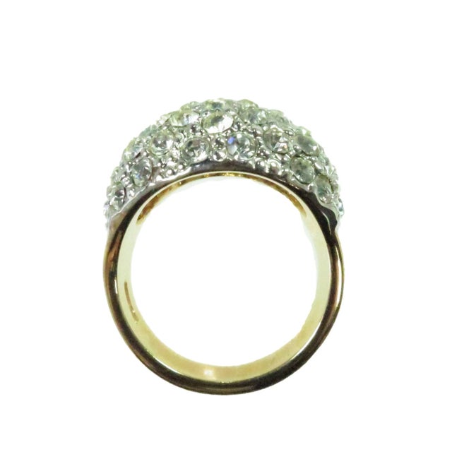 Vintage Crystal Domed Cocktail Ring 1970s, Size 8 For Sale In Orlando - Image 6 of 7