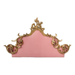 19th Century Rococo Italian Carved Giltwood Headboard For Sale