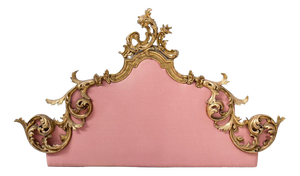 19th Century Rococo Italian Carved Giltwood Headboard