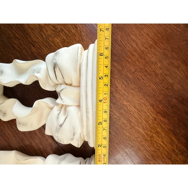 1980s Designer Curated Vintage Hollywood Regency Distressed Cream & Gold Ribbon Bow Wall Shelves - Pair For Sale - Image 5 of 6
