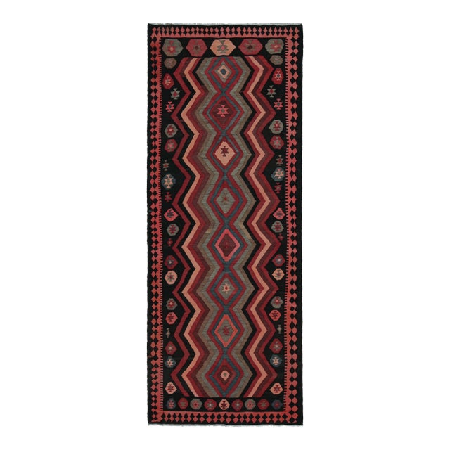 1950s Vintage Afghani Tribal Kilim Rug With Geometric Patterns For Sale