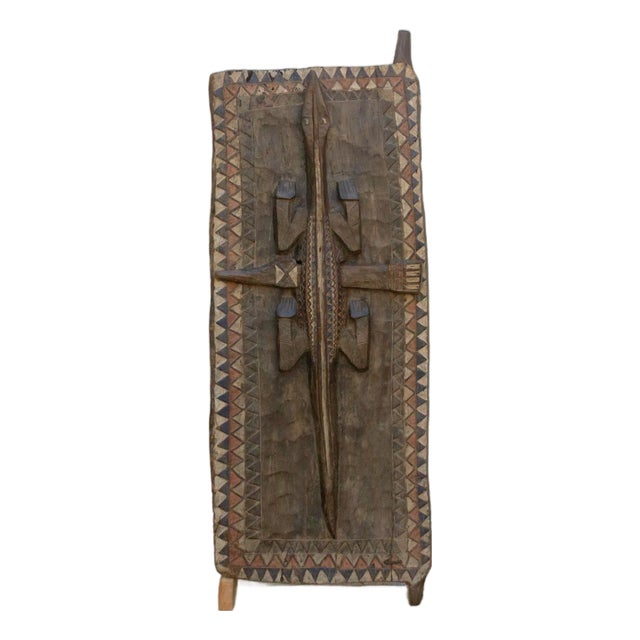 Rare High Relief Sculptural Crocodile Door For Sale