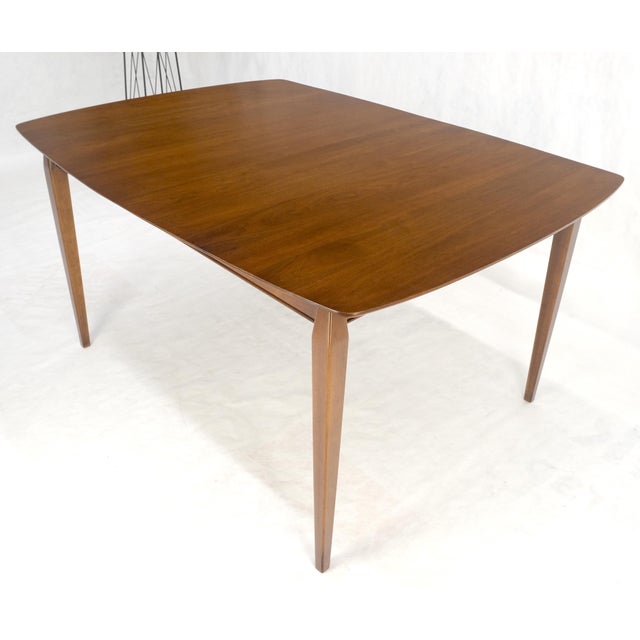 Walnut Danish Mid Century Modern Tapered Leg 2 Boards 58" Long Dining Table MINT For Sale - Image 12 of 14