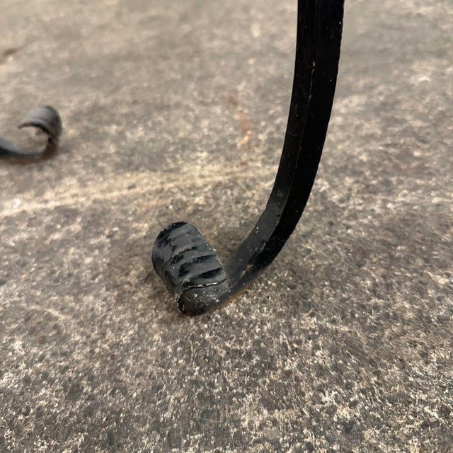 Pair of Salterini Iron Arm Dining Chairs Art Deco, Attributed For Sale - Image 11 of 12