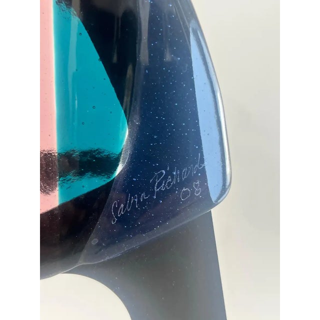 Sabra Richards Art Glass & Steel Sculptural Console Table, Signed & Dated 2008 For Sale - Image 17 of 18