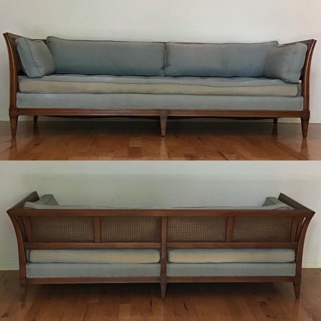 1970s Henredon Cane Tuxedo Sofa Chairish