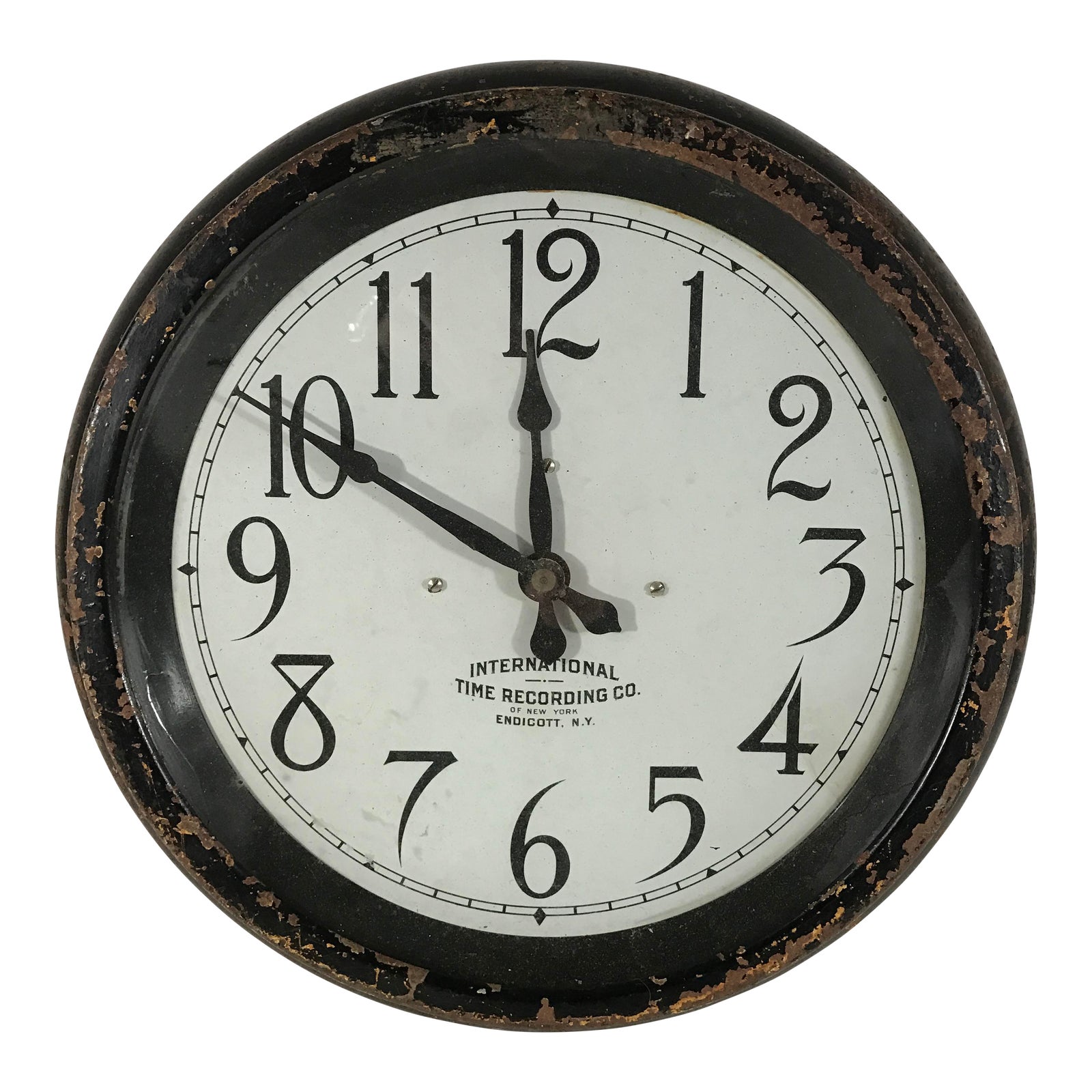 Vintage International Time Recording Co. Wall Clock Chairish