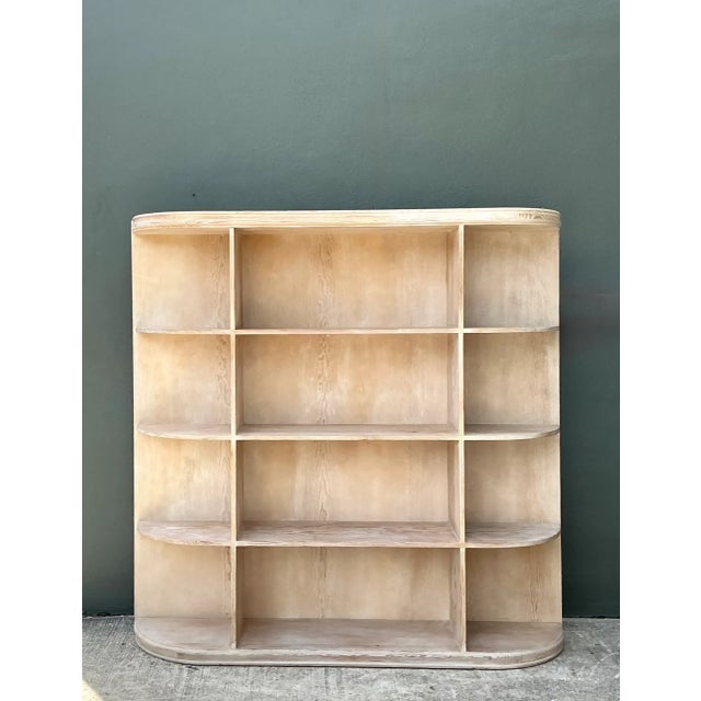 Vintage Washed Wood Wide Etagere For Sale - Image 4 of 12
