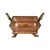 Antique square red copper and brass planter with two handles, claw feet, and lion-head motifs; late 19th century, France....