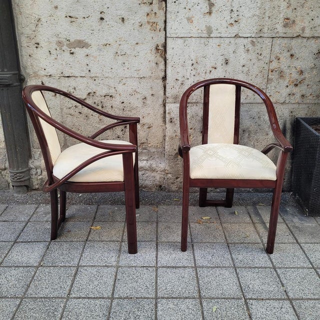 Art Deco Chairs Upholstered in Euphoria Cubista, Misia Paris, France, 1970s, Set of 4 For Sale - Image 10 of 18