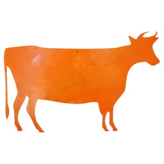 Reclaimed Metal Dairy Cow Silhouette For Sale