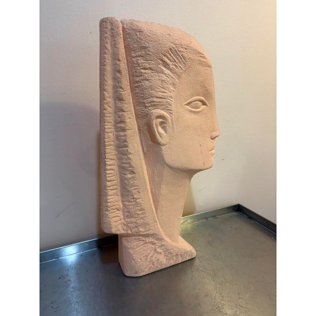 1970s Terra Cotta Egyptian Princess Bust Sculpture For Sale - Image 5 of 6
