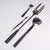 Collection of mid-century Italian modern flatware pieces crafted from stainless steel. The set features a sleek,...