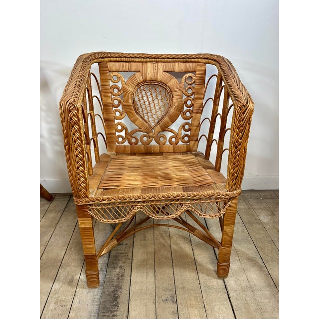 Victorian Rattan Living Room Set, 1920s, Set of 4 For Sale - Image 10 of 15
