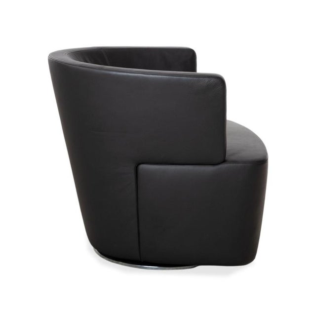 Ishino Swivel Lounge Chairs in Anthracite Leather from Walter Knoll / Wilhelm Knoll, Set of 2 For Sale - Image 11 of 15