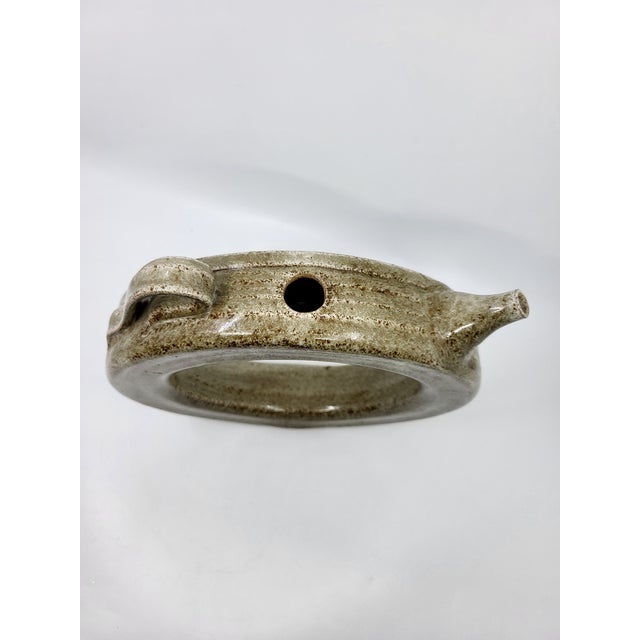 Sculptural Crown-Shaped Glazed Stoneware Pitcher, France, 1970s For Sale - Image 4 of 13
