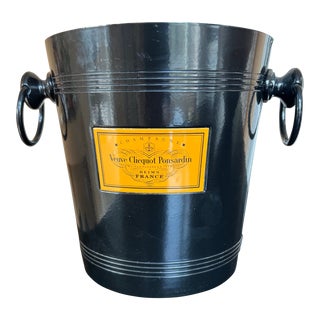 Veuve Cliquot Black Metal Champagne Cooler For Sale