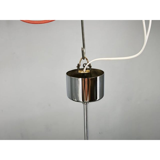 White Vintage Pendant Lights in Chrome and Textured Glass from Napako, 1970s, Set of 2 For Sale - Image 8 of 15