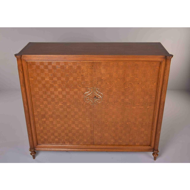 Jules Leleu French Art Deco Cabinet With Parquetry Veneer, Attributed to Jules Leleu For Sale - Image 4 of 13