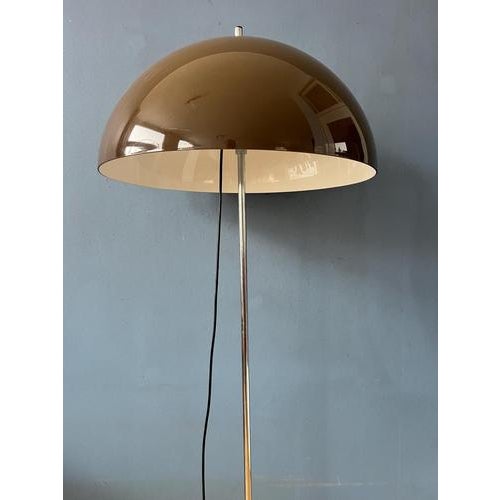 Brown Vintage Space Age Mushroom Floor Lamp by Gino Sarfatti for Gepo For Sale - Image 8 of 13
