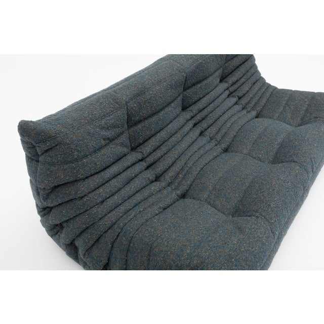 Vintage Ligne Roset Togo 3-Seater in Baltic Navy Bouclé - Authentic & Restored For Sale - Image 10 of 16