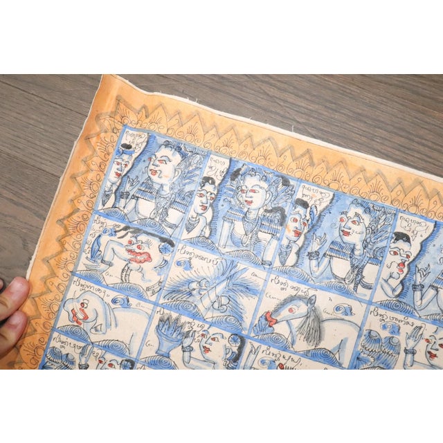 Burmese Hand painted Textile rug no. j4731 For Sale In New York - Image 6 of 6