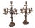 Pair of French Louis XV Five Arm Bronze Candelabra For Sale