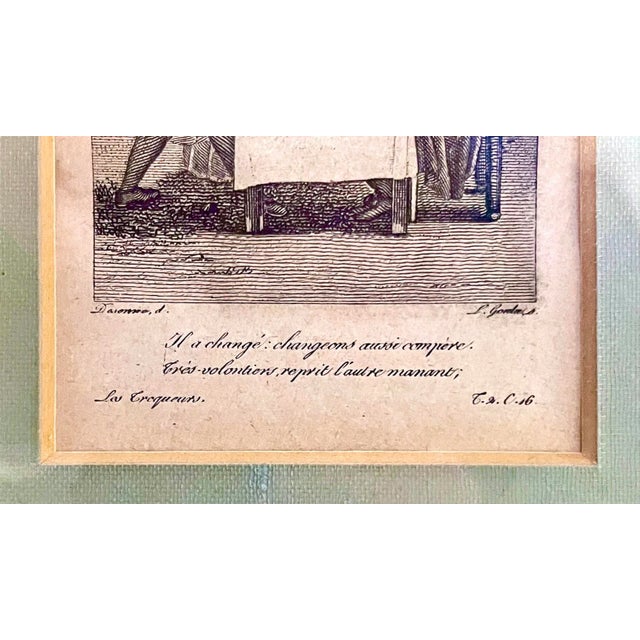 19th Century Vintage Framed French Tax Collector Engraving For Sale - Image 5 of 6
