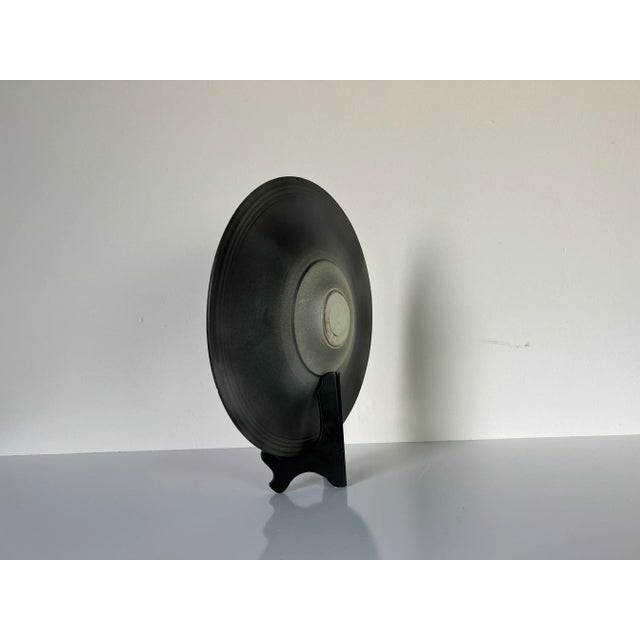 80's Vintage Claudia Hand Painted Flower Design Decorative Pottery Plate For Sale - Image 9 of 12