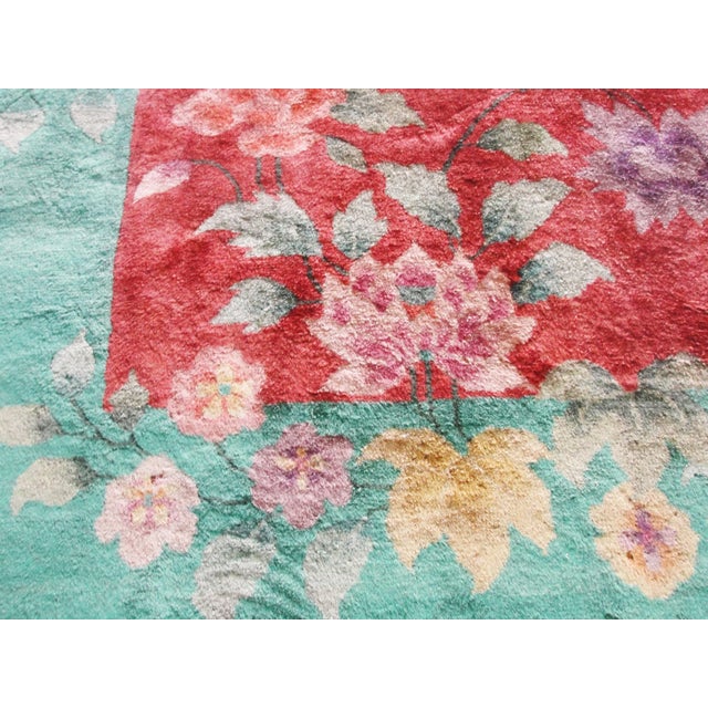 Art Deco Antique Art Deco Chinese Oriental Rug-8'8" X 11'4" For Sale - Image 3 of 11