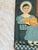 Vintage Americana Folk Art Woman With Orange Cat Wood Wall Plaque For Sale - Image 4 of 5