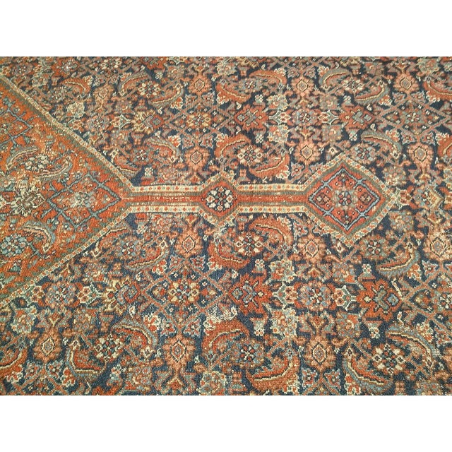 19th Century Persian Farahan Gallery Rug, Hand-Knotted Wool, Herati Geometric Pattern, Navy & ivory, 7x19 For Sale - Image 18 of 18