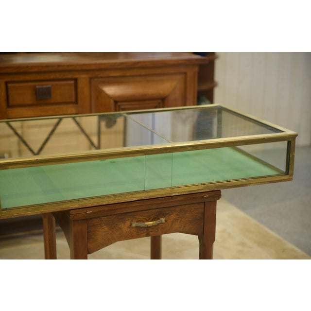 Brass and Glass Jeweller's Display Case, 1930s For Sale - Image 3 of 8